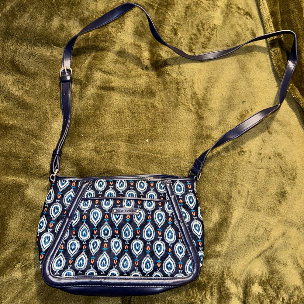 Vera Bradley Navy and White Crossbody Bag